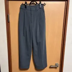 タックワイドパンツ グレー スラックス