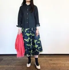 新品 タグ付き パラスパレス 花柄 フレア スカート 3 日本製 ロング