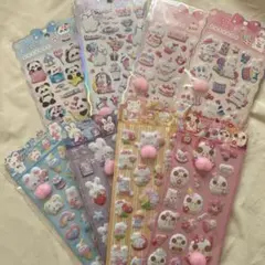 おしりシール　マシュマロ　アニマル　ぷくぷくシール　3Dシール　7枚セット