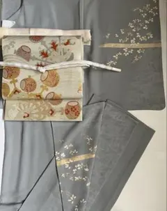 売約済み　美品 正絹袷 色無地 トールサイズ 裄69 新品袋帯サービス 秋の先取り特典 】美品 正絹袷 色無地 トールサイズ 裄69 新品袋帯