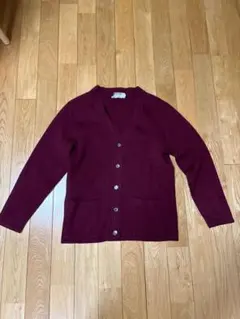 【英国製】JAEGER イエーガー ウールカーディガン ボルドー ヴィンテージ