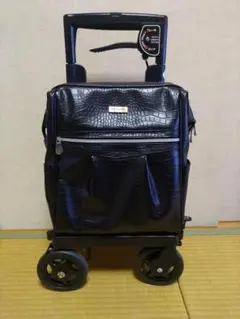 美品　SWANY　エマイロ　エナメル　ショッピングカート　ストッパー付　４輪　黒 美品 SWANY エマイロ エナメル ショッピングカート ストッパー付 4輪