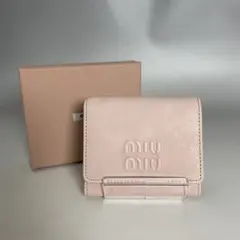 MIUMIU 極美品 三つ折り財布 ナッパレザー スモール ピンク ミュウミュウのサムネイル