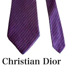 Christian Dior ディオール ネクタイ シルク 総柄 レッド系