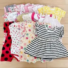 ベビー肌着 ロンパース カバーオール 70cm 女の子 半袖 まとめ売り 20点