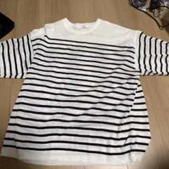 a.v.v ストライプ 七分袖カットソー