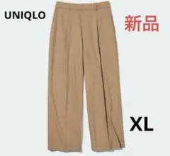 UNIQLO タックワイドパンツ XL ベージュ