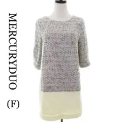 マーキュリーデュオ MERCURYDUO 膝丈ワンピース 五分袖　半端袖　総柄