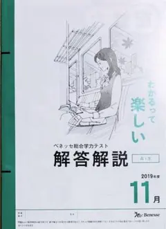 【新品未使用】進研模試ベネッセ高１ 総合学力テスト ２０１９年度１１月 解答解説
