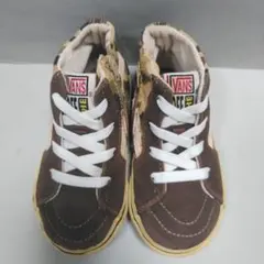 VANSバンズ90sキッズ限定スケートハイSK-8HIハイトップ迷彩柄16㎝中古