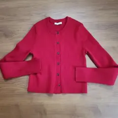 2ピースリブニットポロシャツ　カーディガン