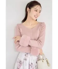 ２ＷＡＹファー付き肩リボンニットカーディガン トッコクローゼット