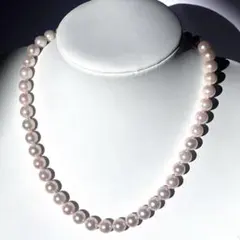 無調色✨干渉色◎ 大珠8.5mmアコヤ真珠ネックレス SV刻印 オールノット仕上