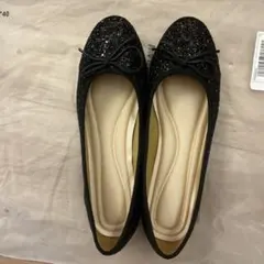 スパンコール、グリッター装飾 バレエシューズ サイズ40・美品