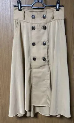 one way フレアスカート ベージュ 膝丈