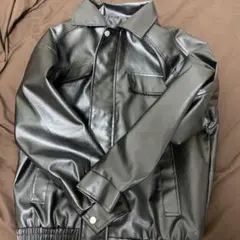 ブラック 合成皮革 アウタージャケット
