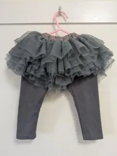 フリル付きグレーのレギンス 80cm