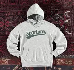 は*む様 USA古着 カレッジロゴ プルオーバー パーカー グレー M