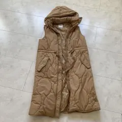 ☆ZARA☆ベージュ ロングダウンベスト M