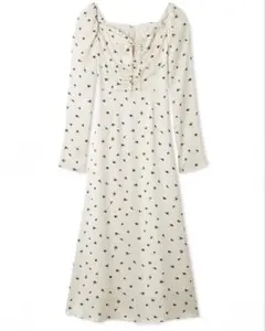 FRAY I.D / フレイアイディー クレープサテンプリントワンピース