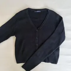 BRANDY MELVILLE ブラックリブカーディガン