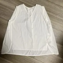 ELENDEEK シアースリーブ ブラウス オフホワイト オーガンザ 異素材 