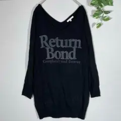 【コルザ】 ニットトップス　長袖　チュニック丈　Ｖネック　ロング丈　リブ