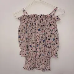 Lovetoxicかわいいピンク 花柄 フリル トップス
