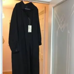 無印良品　リネン長袖シャツワンピース XXL 黒