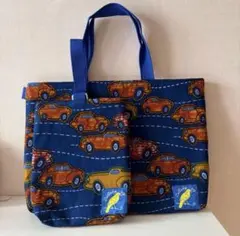 車柄　レッスンバッグ&シューズ入れ　2点セット　入園準備　ハンドメイド