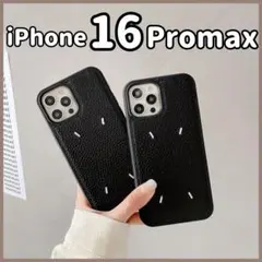 【iPhone16promax】スマホケース ブラック 黒レザー刺繍韓国シンプルのサムネイル