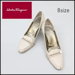 ♦︎ ■ 46424★サルバトーレフェラガモ パンプス ベージュ レザー　シューズ