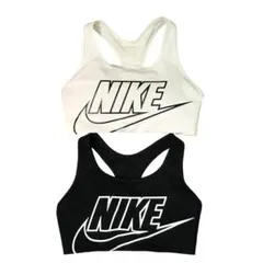 NIKE ナイキ　スポーツブラ　2枚セット　ブラック　ホワイト　デカロゴ　L