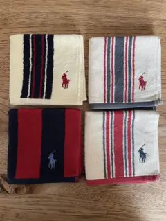 ラルフローレン ロゴ刺繍 タオルハンカチ４枚セット　2