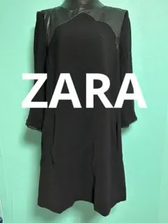 【ZARA】レザー切替ワンピース