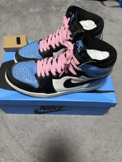 Nike Air Jordan 1ユニバーシティブルーピンク紐付き お値下げ可能