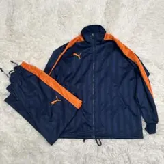 ✴︎ PUMA プーマ　セットアップ　上下　ジャージ　パンツ　ネイビー×オレンジ