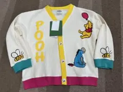 プーさん カーディガン 110 バースデー　ワッフル生地　イーヨー　新品