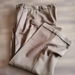 【GU】インタックワイドパンツ　レディース　ブラウン　Lサイズ