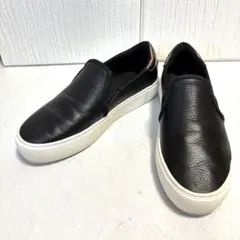 【美品】アグ UGG レザースリッポン スニーカー 黒 23.5cm