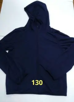 130cm　UNIQLO エアリズムUVカットメッシュパーカ ネイビー