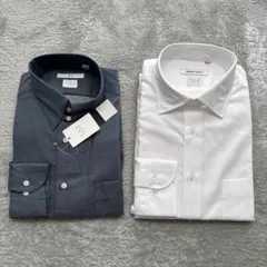 ザスーツカンパニー ストライプ ノンアイロン ストレッチシャツ2枚 L