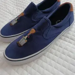 お値下げ【未使用品】POLO ネイビー スリッポン 27.5cmクマ刺繍