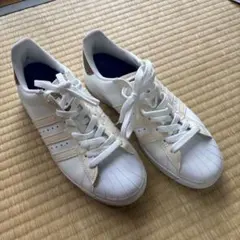 美品*アディダス スーパースター 白×ベージュ 26.0cm