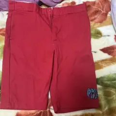 パンクドランカーズ Dickies ハーフパンツ 赤