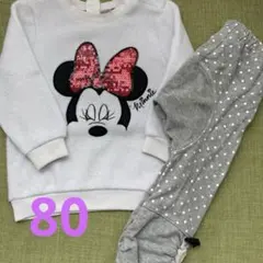 80サイズ　H&M ミニーちゃんトレーナー、nadi a biffiスパッツ