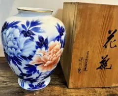 美術有田焼 秀峰作 山水画 花瓶 木箱付き - メルカリ