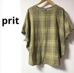 prit ★ チェック プルオーバー ブラウス リネンのサムネイル