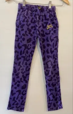 【JUNKSTORE】紫色ヒョウ柄長ズボン 140サイズのサムネイル