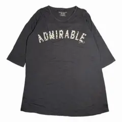 ハートマーケット　七分袖　カットソー　チュニック　チャコールグレー　Free